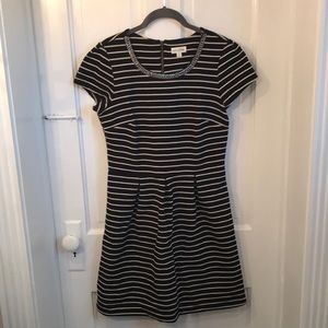 Striped Maison Jules Dress with Beaded Collar and Exposed Zipper 🍾